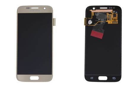 Дисплей (LCD) Samsung GH97-18523C G930F Galaxy S7 с сенсором золотой сервисный