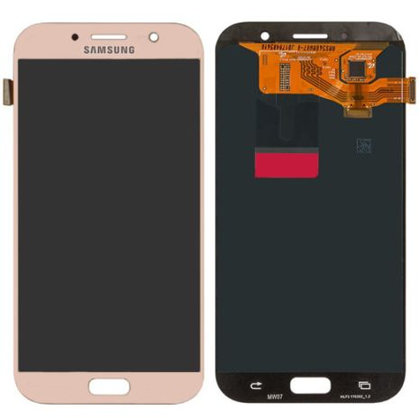Дисплей (LCD) Samsung GH97-19723D A720F Galaxy A7 (2017) із сенсором рожевий сервісний