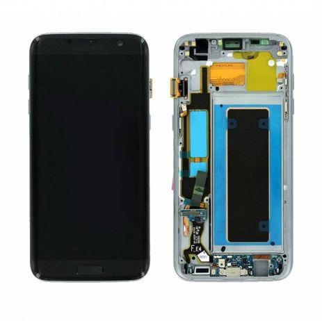 Дисплей (LCD) Samsung GH97-18533A G935F Galaxy S7 EDGE із сенсором чорний з рамкою сервісний