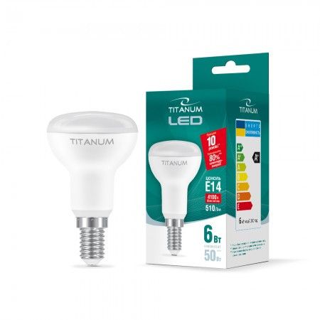 LED лампа TITANUM R50 6W E14 4100K 220V 50шт/ящ