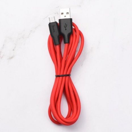 Кабель Hoco X21 Plus USB to MicroUSB 2m чорно-червоний