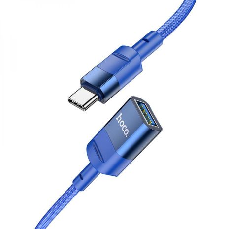 Кабель Hoco U107 удлинитель Type-C to USB 3.0 (F) 1.2m синий