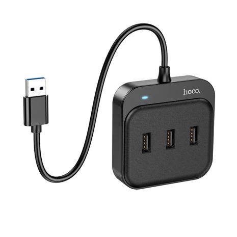 Мультиадаптер хаб Hoco HB31 4в1 USB to USB 3.0 (F)/3 USB 2.0 (F) 0.2m