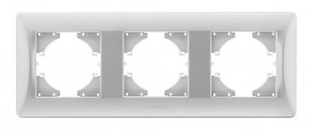 VIDEX BINERA Рамка серебряный шёлк 3 поста горизонтальная (VF-BNFR3H-SS) (12/96)