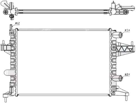 Радиатор охлаждения двигателя OPEL COMBO 2001-2011