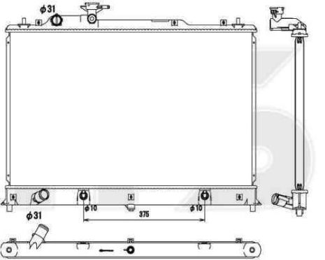 Радіатор охолодження двигуна MAZDA CX7 2006-2012