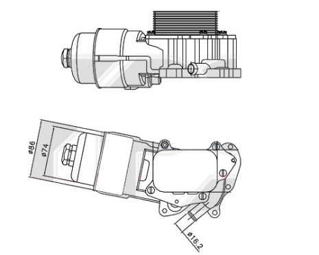 Олійний радіатор Citroen Berlingo, Peugeot Partner, Ford C-Max, Focus, Fusion