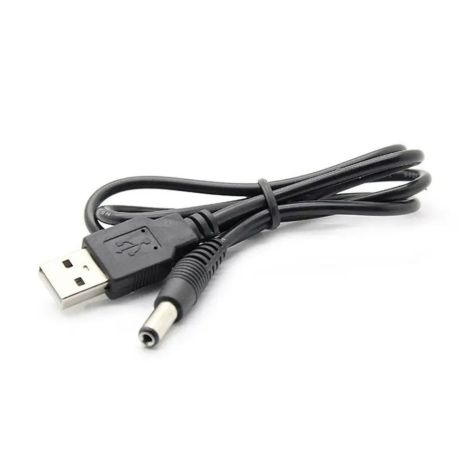 Кабель USB для роутера USB to DC 5.5x2.1 1m чорний