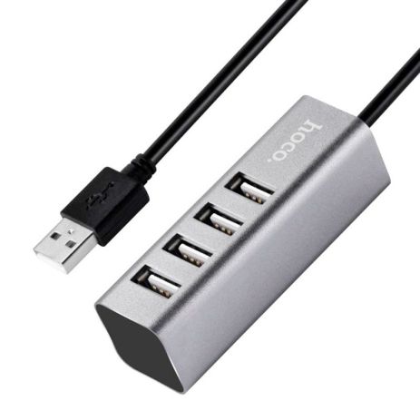 USB Hub Hoco HB1 Line Machine 4USB Сірий