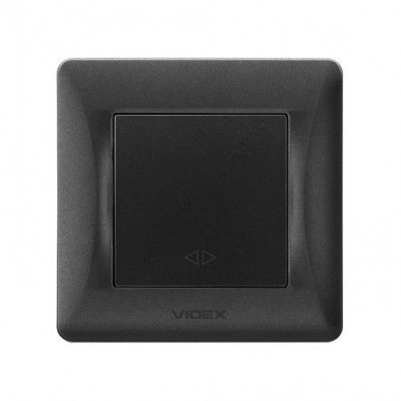 VIDEX BINERA Выключатель черный графит 1кл промежуточный (VF-BNSW1I-BG) (20/120)