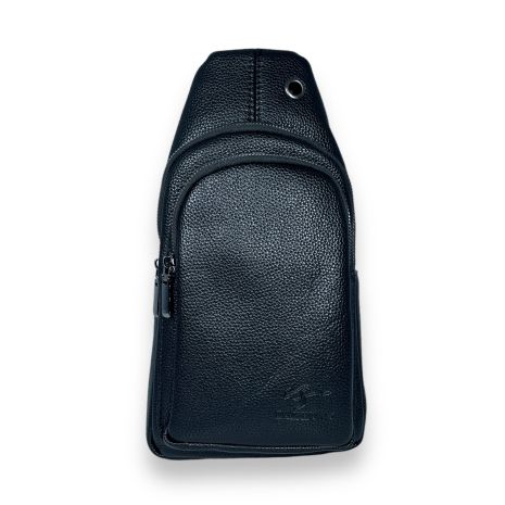 Слинг экокожа, Daishuwz два основных отделения, один внутренний открытый карман, размер: 30*17*8 см, черный