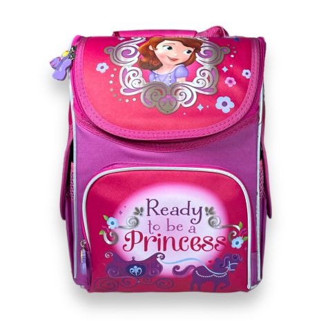 Школьный рюкзак для девочки Space, одно отделение, боковые карманы, размер 33*28*15 м, розовый Принцесса София