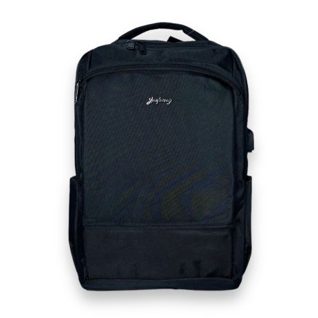 Рюкзак міський Jiapeng, 25 л, два відділення, два фронтальні кармани, USB+кабель, розмір: 44*30*16 см, чорний