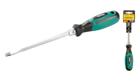 Викрутка шліцева магнітна HEXAGON SL8х150 мм ручка з покриттям TPR MASTERTOOL 45-8815