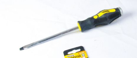 Викрутка ударна шліцева магнітна SL8х150 мм ручка з покриттям TPR MASTERTOOL 49-5815