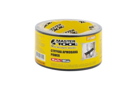 Лента армированная POWER t 70°C 50 мм 5 м черная MASTERTOOL 77-2605