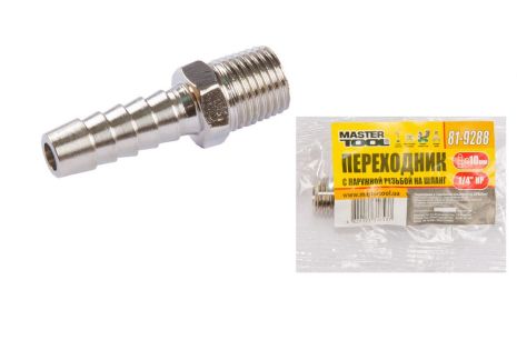 Переходник с наружной резьбой 1/4" - шланг 10 мм MASTERTOOL 81-9288