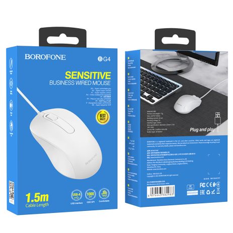 USB Миша Borofone BG4 Білий