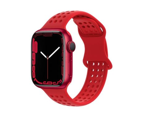 Ремінець силіконовий Hoco iWatch WA08 honeycomb 42/ 44/ 45/ 49mm big red