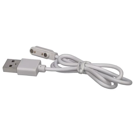 USB кабель для смарт часов универсальный магнитный 2 pin (7.8 x 14.3 mm) белый