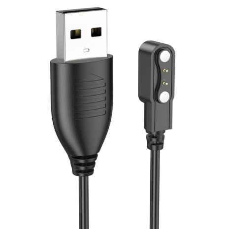 USB кабель для смарт часов универсальный магнитный 2 pin (2.8 x 9 mm) черный