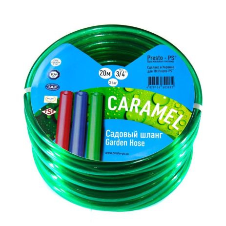 Поливальний шланг Presto-PS силікон садовий Caramel (зелений) діаметр 3/4 дюйма, довжина 30 м (CAR-3/4 30)