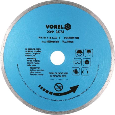 Алмазний відрізний диск 230 мм Vorel 08735