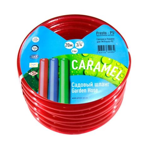 Шланг поливочный Presto-PS силикон садовый Caramel (красный) диаметр 1/2 дюйма, длина 50 м (CAR R-1/2 50)