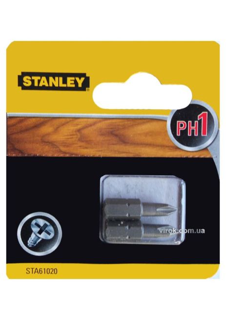 Отверточная насадка крестовая PH1 х 25 мм 2 шт. Stanley STA61020-XJ