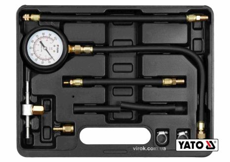 Компресометр впрыска топлива в двигателях 0-0.7 МПа, со снаряжением, 9 шт + кейс YaTo YT-73024