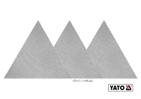 Сетка абразивная твердая треугольная на липучке до шлифмашины G150 280 мм 3 шт Yato YT-84614
