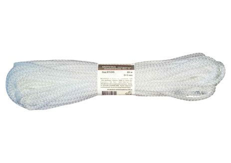 Шнур хозяйственный Тип 5 TM , 5 мм Х 20 м, р/н=80 кгс, полипропиленовая, без сердцевины, белая Virok 87V245