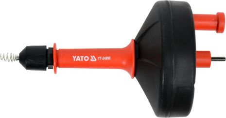 Трос для очистки канализационных труб на бобине 6 мм x 6 м со шпинделем для дрели Yato YT-24990