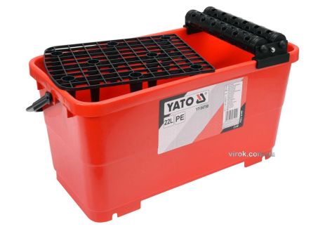Відро пластикове з валами та решіткою для плиткових робіт 22 л YaTo YT-54750