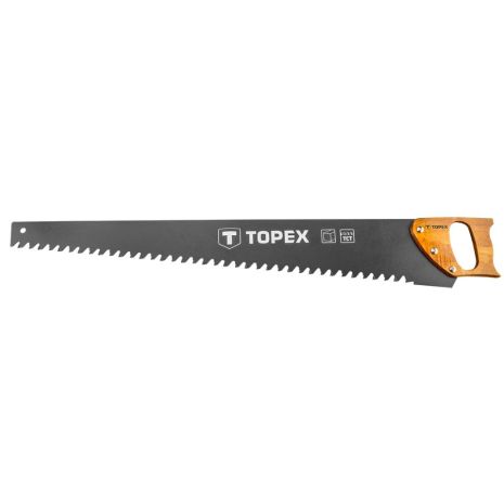 Ножівка для піноблоків 800 мм, 23 зуби із твердосплавними напайками, дерев'яна ручка, чохол. TOPEX 10A762