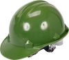 Каска для защиты головы зеленая из материала HDPE Vorel 74176