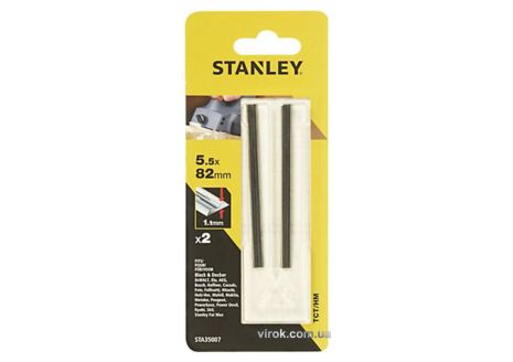 Набір ножів для рубанка тип TCT 5.5 x 82 x 1.1 мм 2 шт Stanley STA35007-XJ