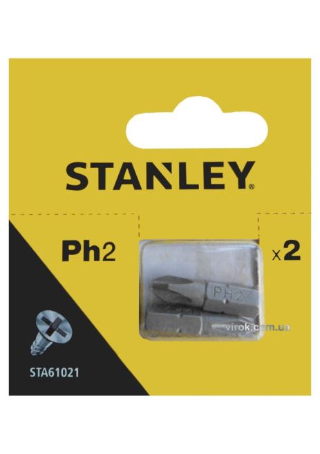 Насадка отверточная крестовая PH2 х 25 мм 2 шт Stanley STA61021-XJ