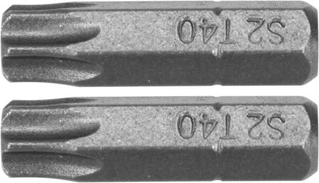 Насадка викруткова: TORX T40 x 25 мм, HEX 1/4, AISI S2, 2 шт Yato YT-77908