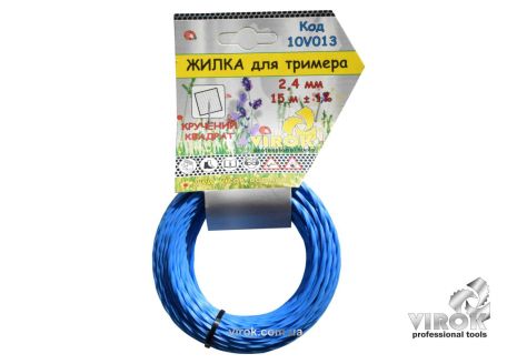 Леска для триммера "Витой КВАДРАТ" TM 2.4 мм x 15 м VIROK 10V013