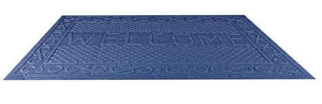 Коврик придверный резиновый "WELCOME" с синтетическим покрытием 1165х730х5 мм синий MASTERTOOL 92-0693