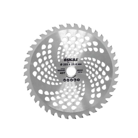 Диск для тримера з твердосплавними напайками Ø255×25.4мм 40Т SIGMA 5624491
