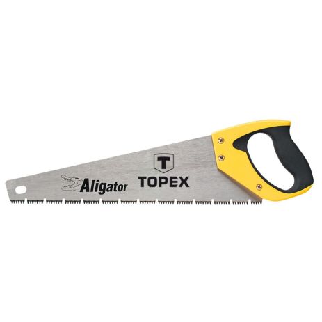 Ножівка Aligator 400 мм, 7 TPI, тристороннє заточування, загартовані зубці, двокомпонентна ручка. Topex 10A441