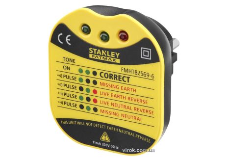 Индикатор электрического тока в розетках "FatMax" АС - 230 В, с индикаторами Stanley FMHT82569-6