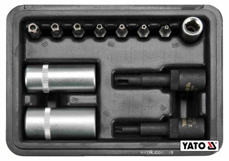Головки 1/4" для клапанів автокондиціонера Yato YT-12007
