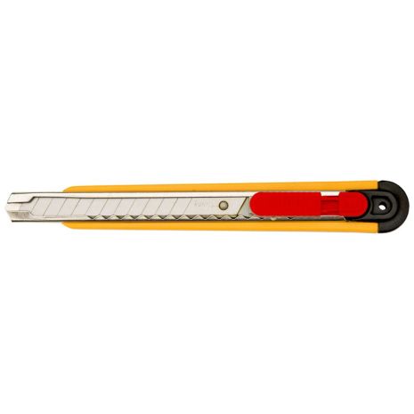 Нож с отламывающимся лезвием 9 мм, пластмассовый корпус, металлические направляющие лезвия Topex 17B109