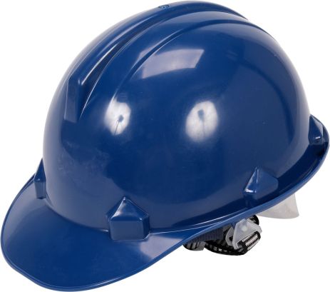 Каска для захисту голови синя із матеріалу HDPE Vorel 74175
