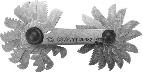 Слесарный резьбомер для определения резьбы, 28 ед. Yato YT-29982
