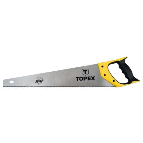 Ножовка 560 мм Shark 7 TPI, трехсторонняя заточка, закаленные зубья, двухкомпонентная ручка. Topex 10A453