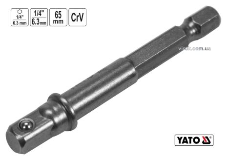 Переходник для шуруповёрта под головки 1/4"L-65мм Yato YT-04625